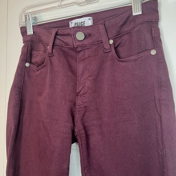 PAIGE VERDUGO ANKLE SKINNY JEAN IN PLUM COLOR *Great color for Fall* - Picture 8 of 13